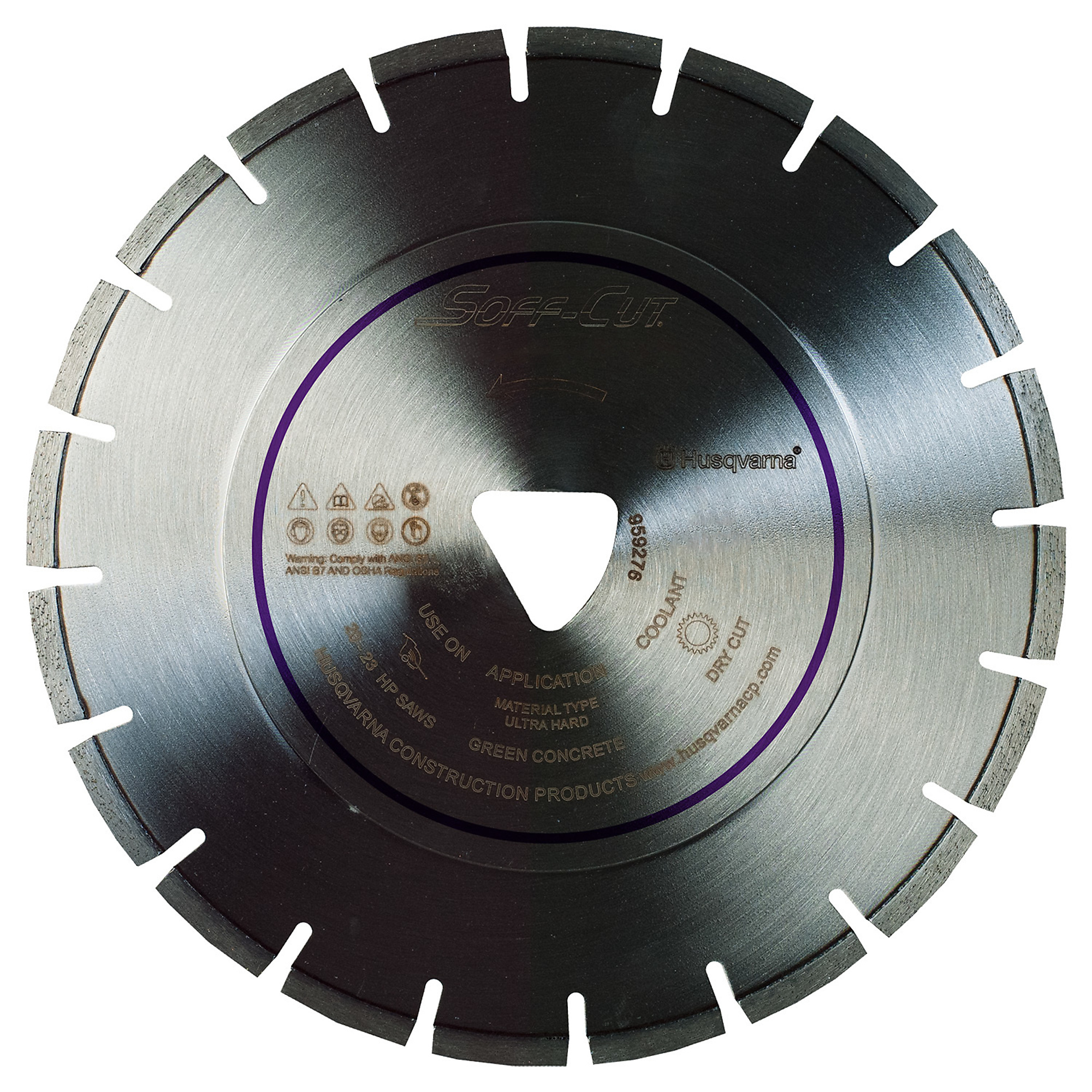 Husqvarna, FLX-1,000 Purple Soff-Cut blade, Blade Diameter 14 in, Included (qty.) 1, Model# 575383205